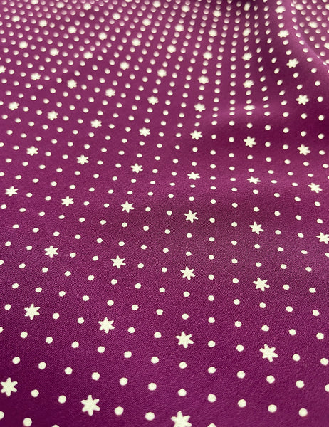 Purple Stars & Dots Fabric - 2.5 yds