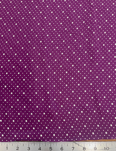 Purple Stars & Dots Fabric - 2.5 yds