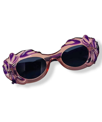 Pink & Purple Pretty in Paris Oval Retro Sunglasses