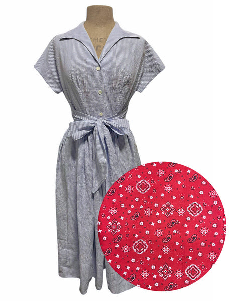 PREORDER - Scout for Loco Lindo 40s Style Red Bandana Print Willow Dress