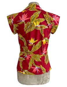 Scout Red Birds of Paradise Backyard Button Up Blouse
