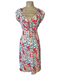 hawaiian retro dress Red Hawaiian Cowgirl Retro Jitterbug Dress – Loco Lindo