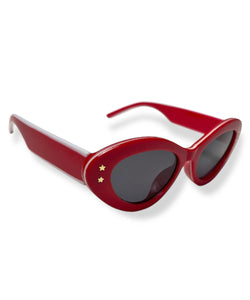 Red Retro Sporty Two Toned Sunglasses