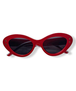 Red Retro Sporty Two Toned Sunglasses