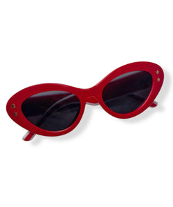 Red Retro Sporty Two Toned Sunglasses