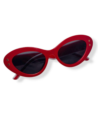 Red Retro Sporty Two Toned Sunglasses