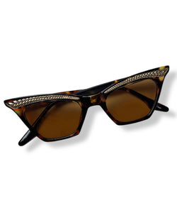 Tortoise & Gold Trimmed Cat Eye Sunglasses