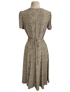 Leopard Print Vintage Inspired Knee Length Rita Dress