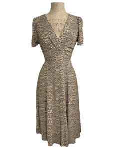 Leopard Print Vintage Inspired Knee Length Rita Dress