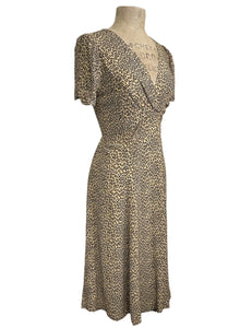 Leopard Print Vintage Inspired Knee Length Rita Dress