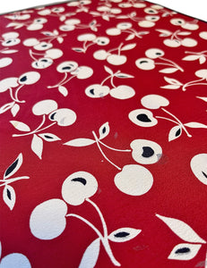 Red Retro Cherry Print Square Hair & Neck Scarf - 25x25"