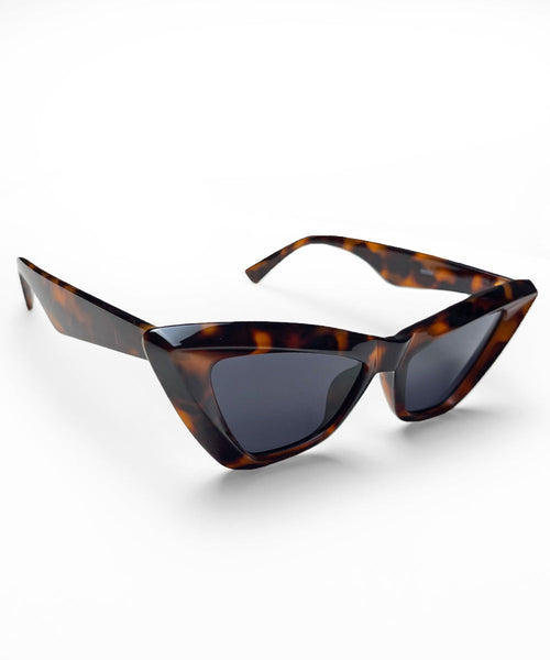 Tortoise Brown Nine Lives Retro Cat Eye Sunglasses
