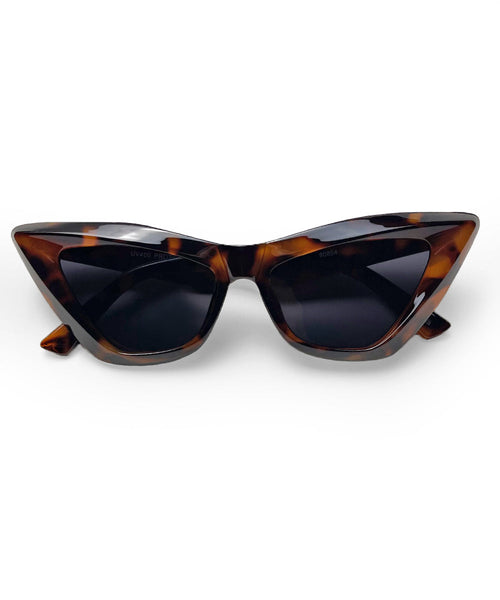 Tortoise Brown Nine Lives Retro Cat Eye Sunglasses