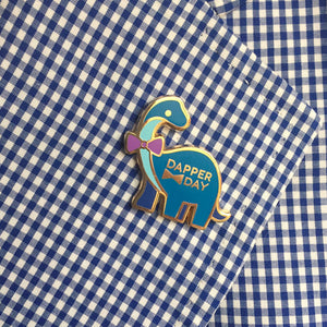 Dapper Dino Pin in Blue
