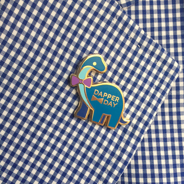 Dapper Dino Pin in Blue
