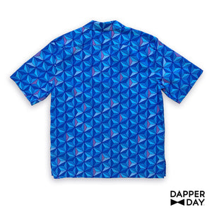 'Sharkstooth’ Cotton Cabana Shirt (Sapphire)