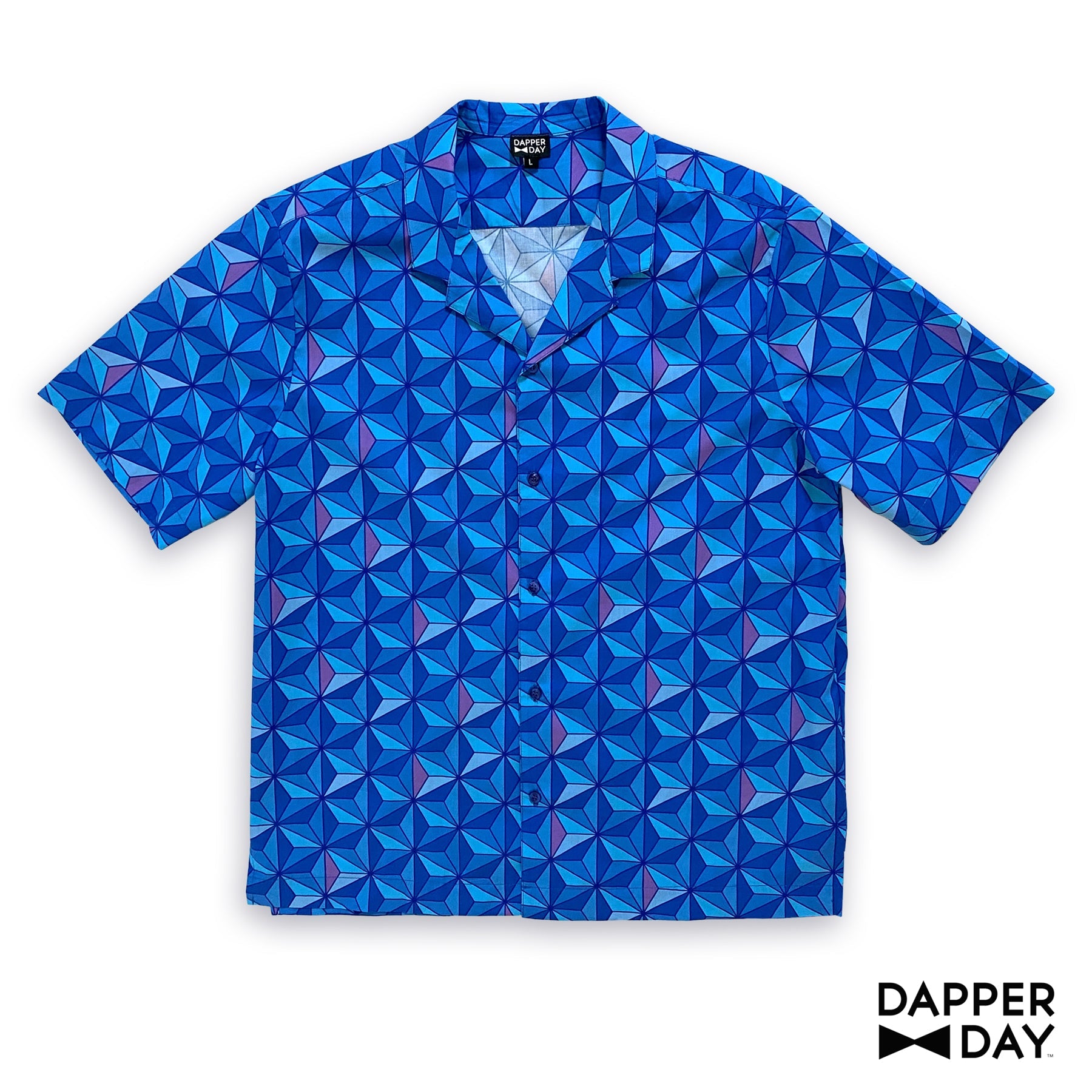 'Sharkstooth’ Cotton Cabana Shirt (Sapphire)