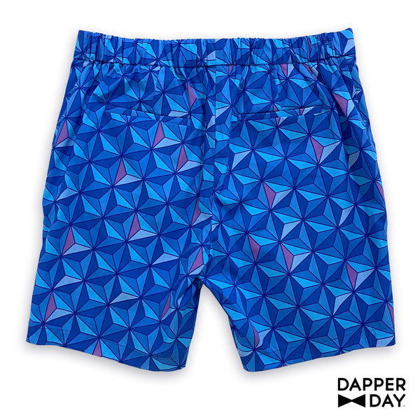 'Sharkstooth’ Cotton Cabana Shorts (Sapphire) - Final Sale