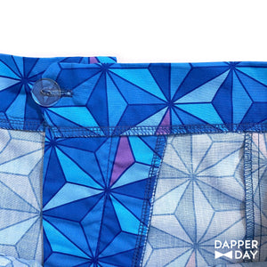 'Sharkstooth’ Cotton Cabana Shorts (Sapphire) - Final Sale