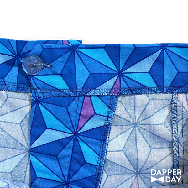 'Sharkstooth’ Cotton Cabana Shorts (Sapphire) - Final Sale