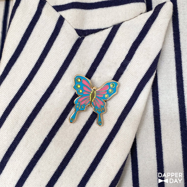 ‘Garden Party’ Butterfly Pin (Aqua)