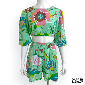 ‘Garden Party’ Playset Top in Rayon (Mint) - Final Sale