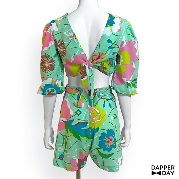 ‘Garden Party’ Playset Shorts in Rayon (Mint) - Final Sale