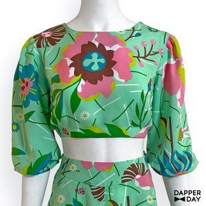 ‘Garden Party’ Playset Top in Rayon (Mint) - Final Sale