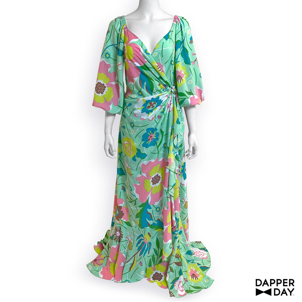 garden party maxi dress Garden Party' Maxi Wrap Dress in Rayon (Mint) – Loco Lindo