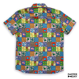 'Prehistoric Patchwork' Cotton Sharp Shirt