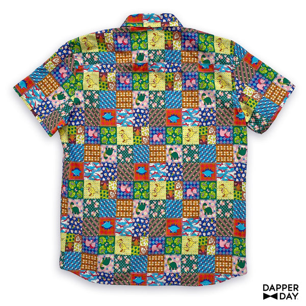 'Prehistoric Patchwork' Cotton Sharp Shirt