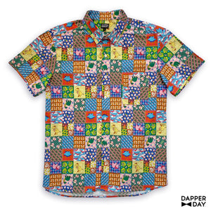 'Prehistoric Patchwork' Cotton Sharp Shirt