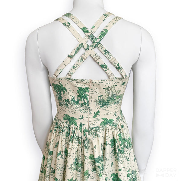 ‘Neverland Toile’ Sophia Dress in Cotton (Sand)