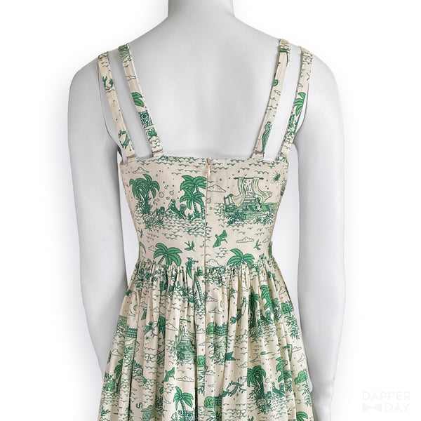 ‘Neverland Toile’ Sophia Dress in Cotton (Sand)