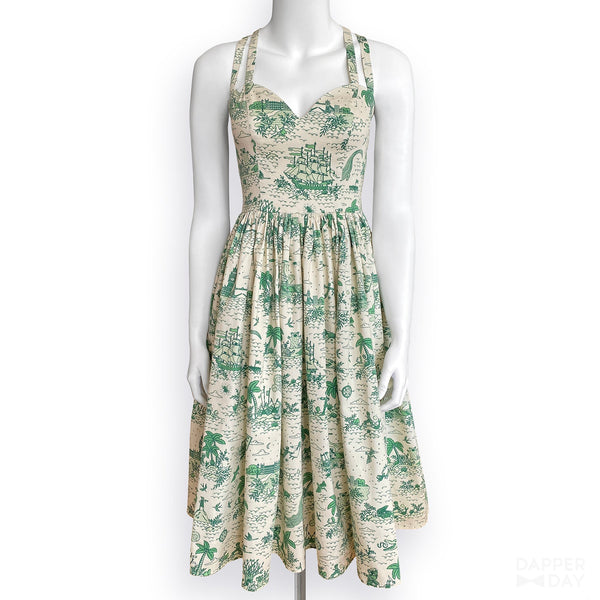‘Neverland Toile’ Sophia Dress in Cotton (Sand)