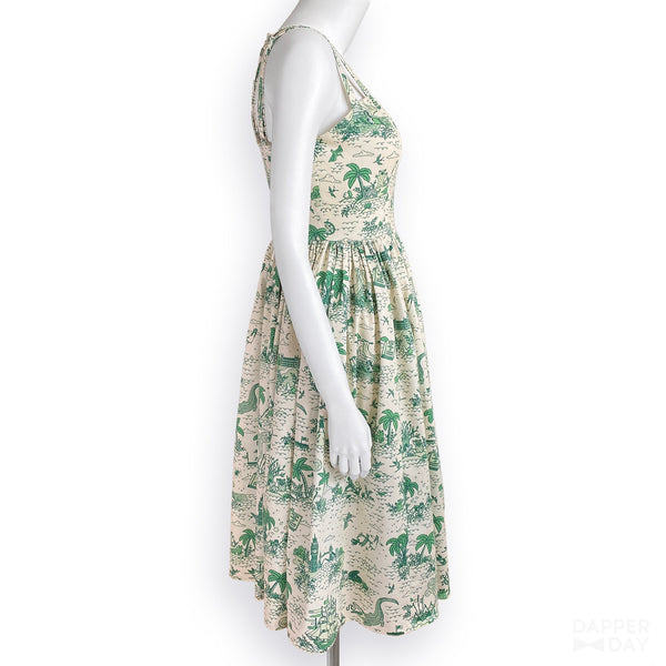 ‘Neverland Toile’ Sophia Dress in Cotton (Sand)