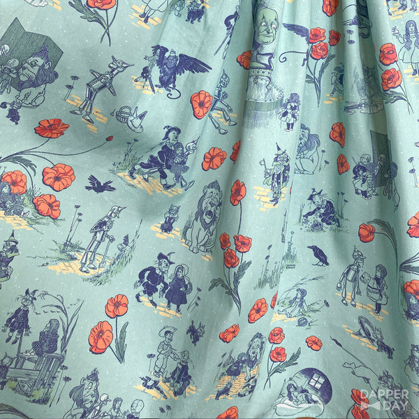 'Land of Oz' Stretch Cotton Fabric (Aqua) 3 Yards