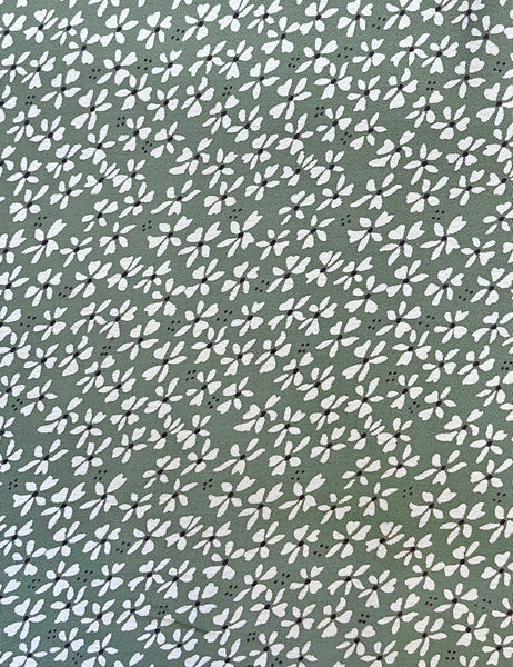 Sage Green Pixie Floral Dot Knee Bias Skirt