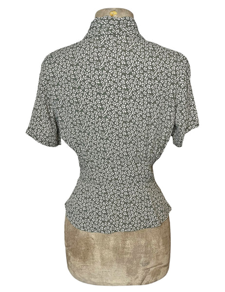 Sage Pixie Posey Dot Button Up Betty Blouse