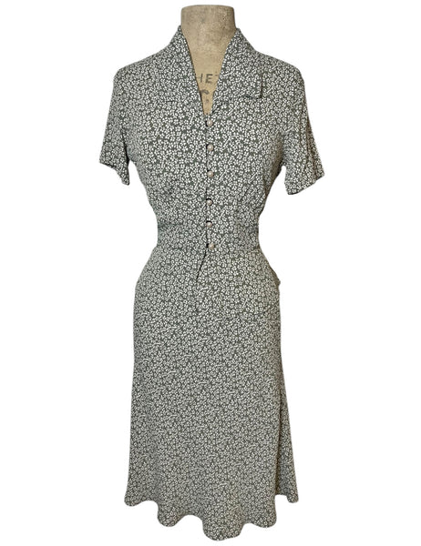 Sage Green Pixie Floral Dot Knee Bias Skirt