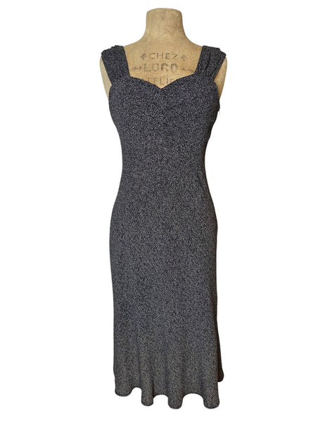 SAMPLE - Black Pixie Dot Side Zipper Wiggle Dress - Size Small