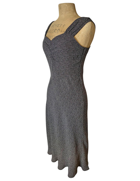 SAMPLE - Black Pixie Dot Side Zipper Wiggle Dress - Size Small