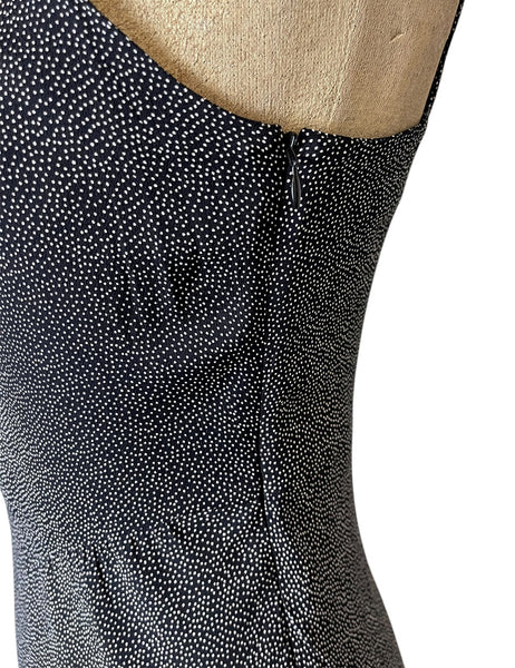 SAMPLE - Black Pixie Dot Side Zipper Wiggle Dress - Size Small