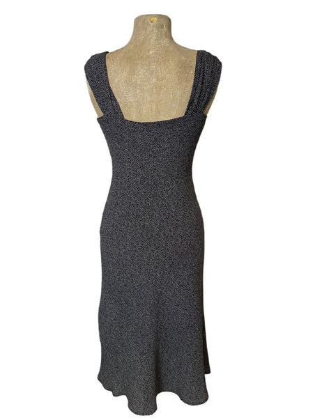SAMPLE - Black Pixie Dot Side Zipper Wiggle Dress - Size Small