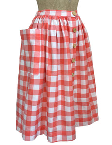 Scout Coral Pink Picnic Plaid Petunia Skirt