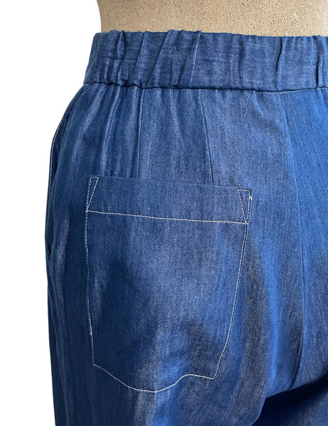 PREORDER - Scout Chambray Denim 1940s High Waist Trail Trouser Pant