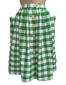 Scout Green Picnic Plaid Petunia Button Front Skirt