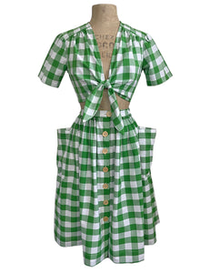Scout Green Picnic Plaid Petunia Button Front Skirt
