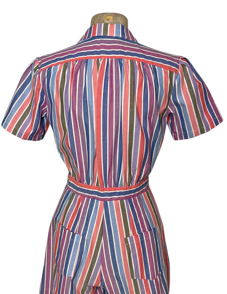Scout 40s Colorful Cabana Stripe Carolina Romper