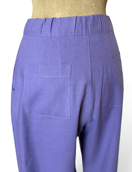 Scout Dusty Purple Cotton Linen 1940s Style Trouser Pant